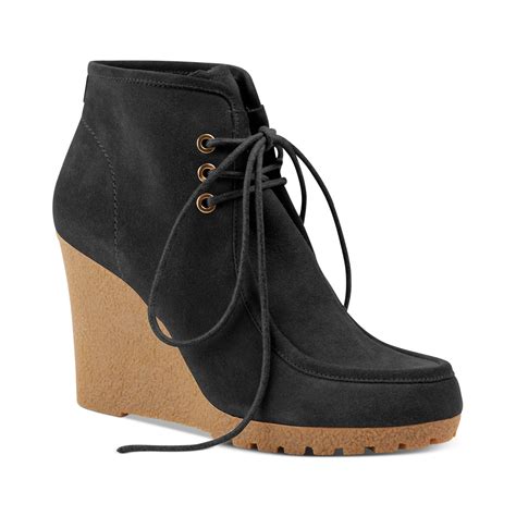 michael kors black wedge booties.